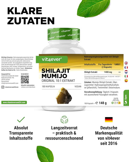 vit4ever Shilajit Kapseln Produktinformationen