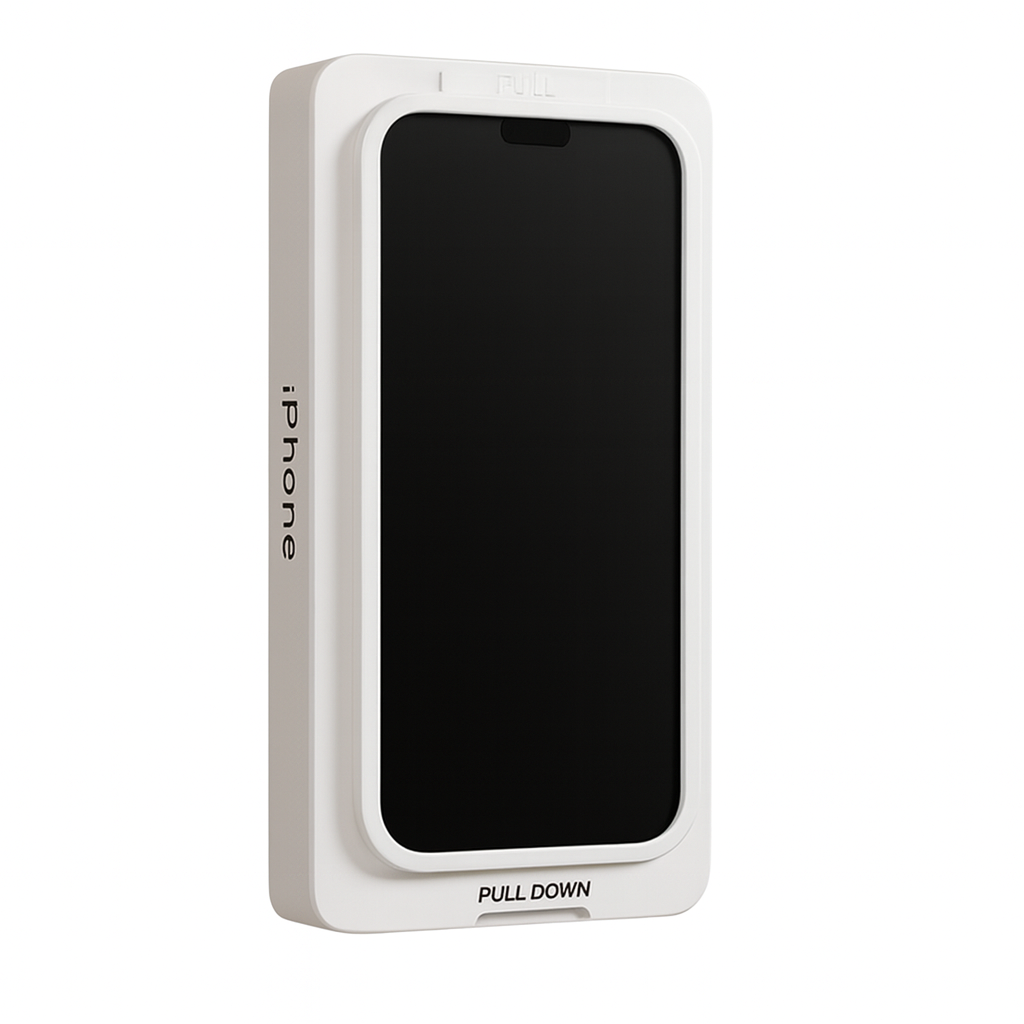 iPhone Privacy Panzerglas mit Montagerahmen – Blickschutz | iPhone 11–16 Pro Max