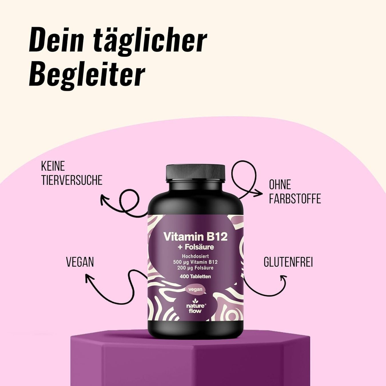 Folsäure 400 µg Tabletten – 400 Stk. Vegan