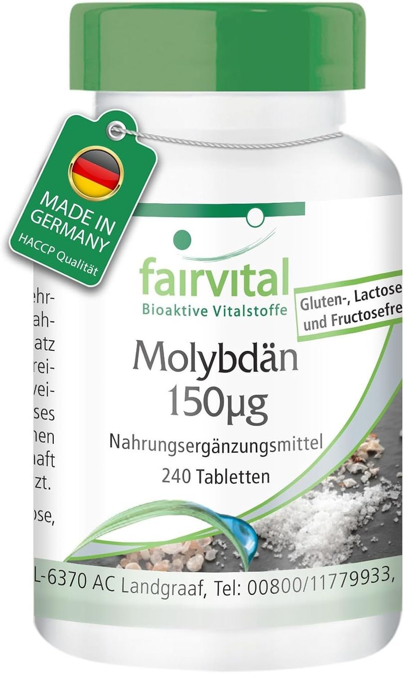 Molybdän 150 µg vegan – 240 Tabletten Made in Germany