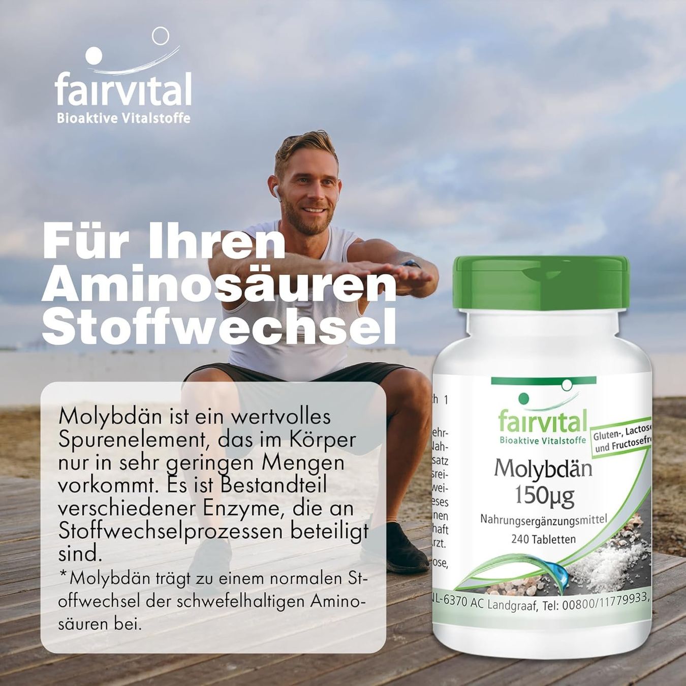 Molybdän 150 µg vegan – 240 Tabletten Made in Germany
