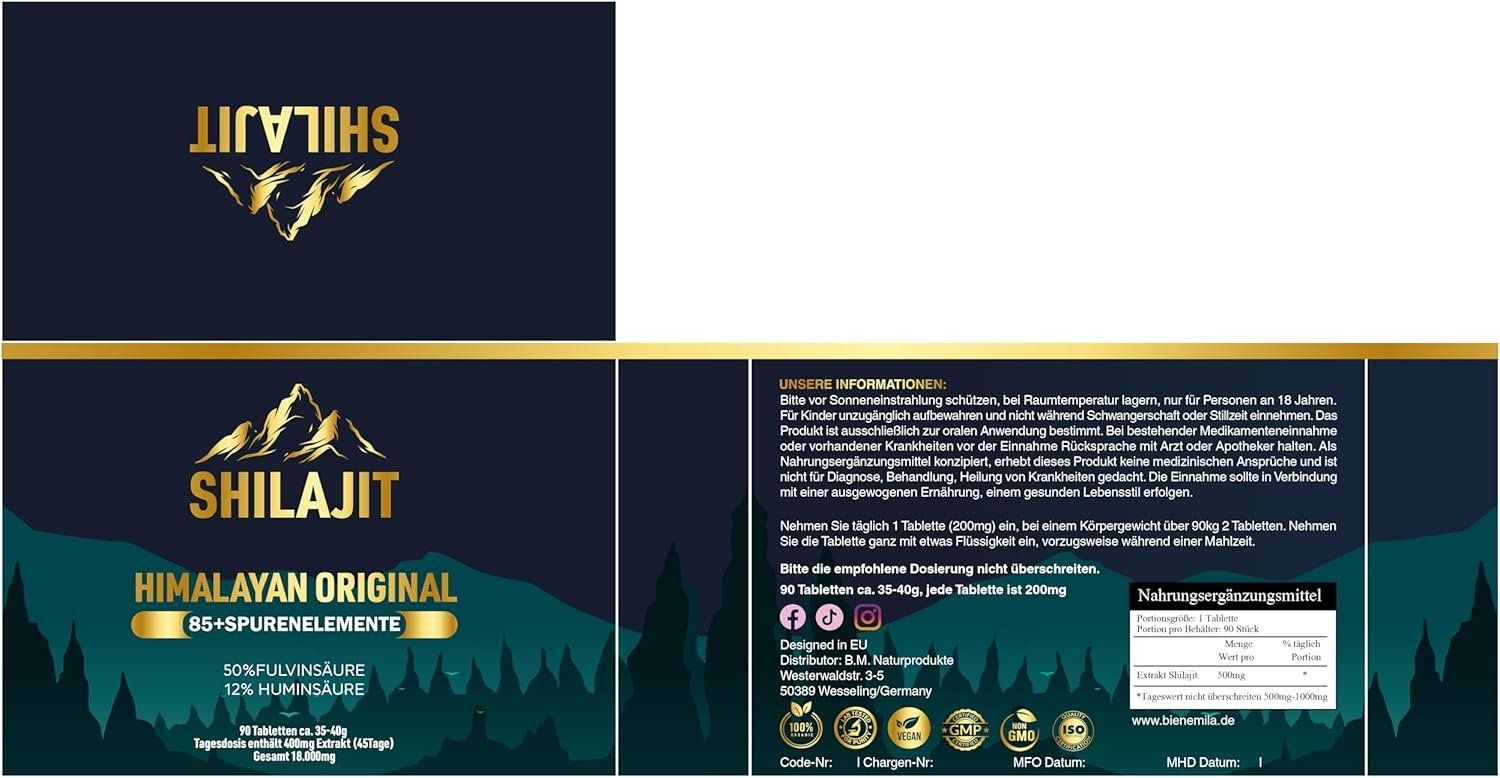 Shilajit Harz 50g 70% Fulvinsäure Himalaya