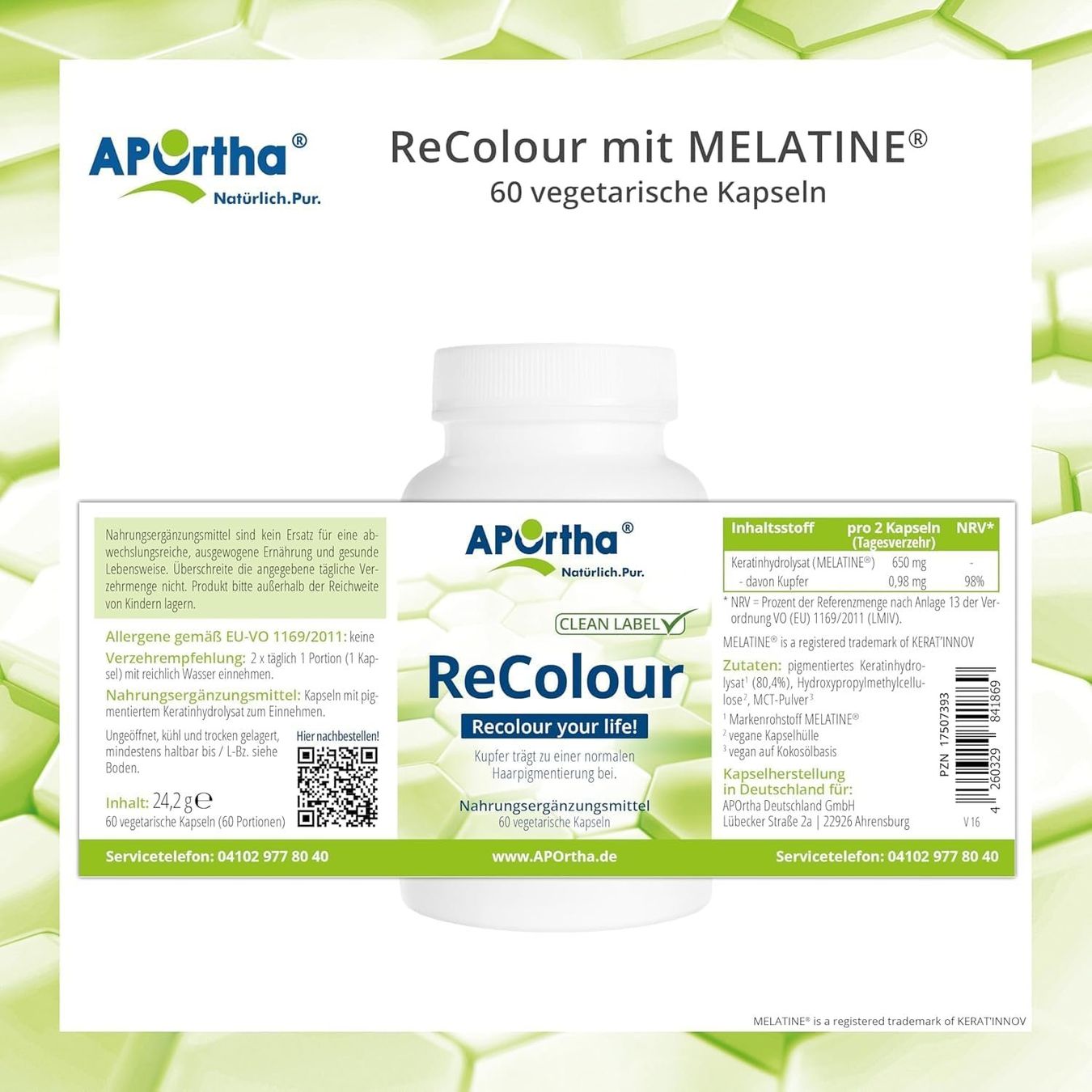 APOrtha ReColour Melanin 60 Kapseln