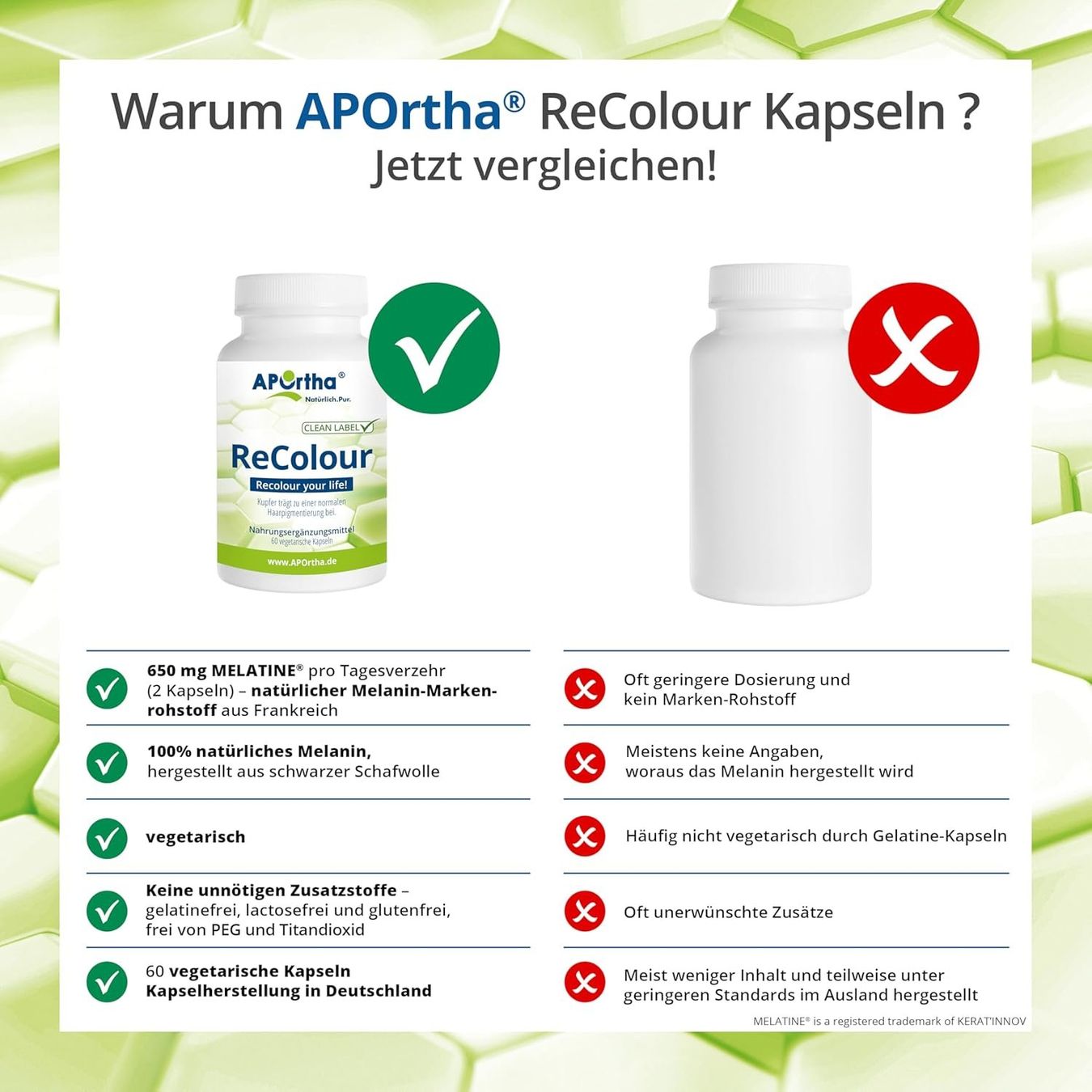 APOrtha ReColour Melanin 60 Kapseln