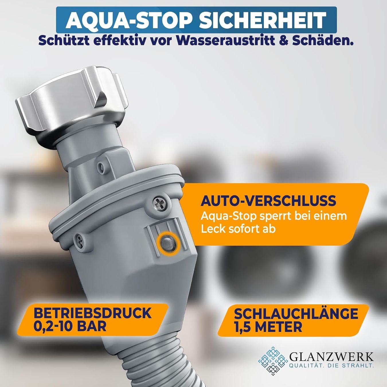 Aqua-Stop Zulaufschlauch 1.5 m 3/4 Zoll