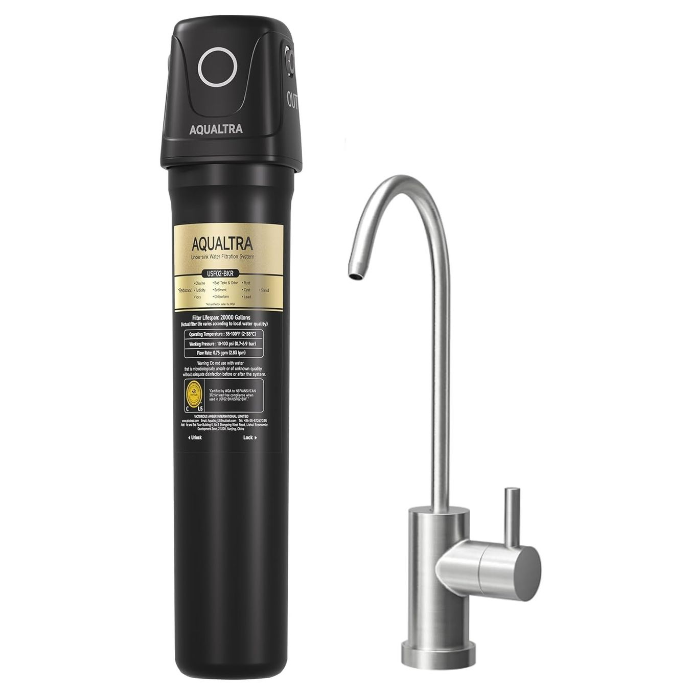 AQUALTRA Untertisch Wasserfilter mit Hahn