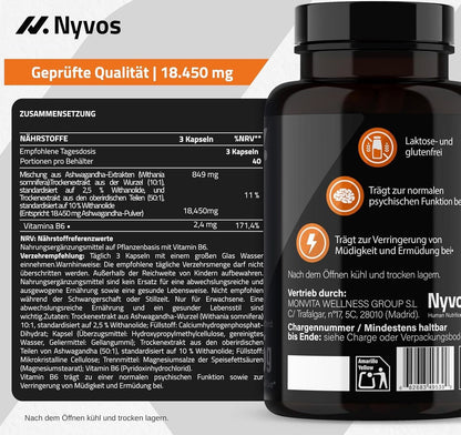 Ashwagandha Plus 18.450mg 120 Kapseln vegan