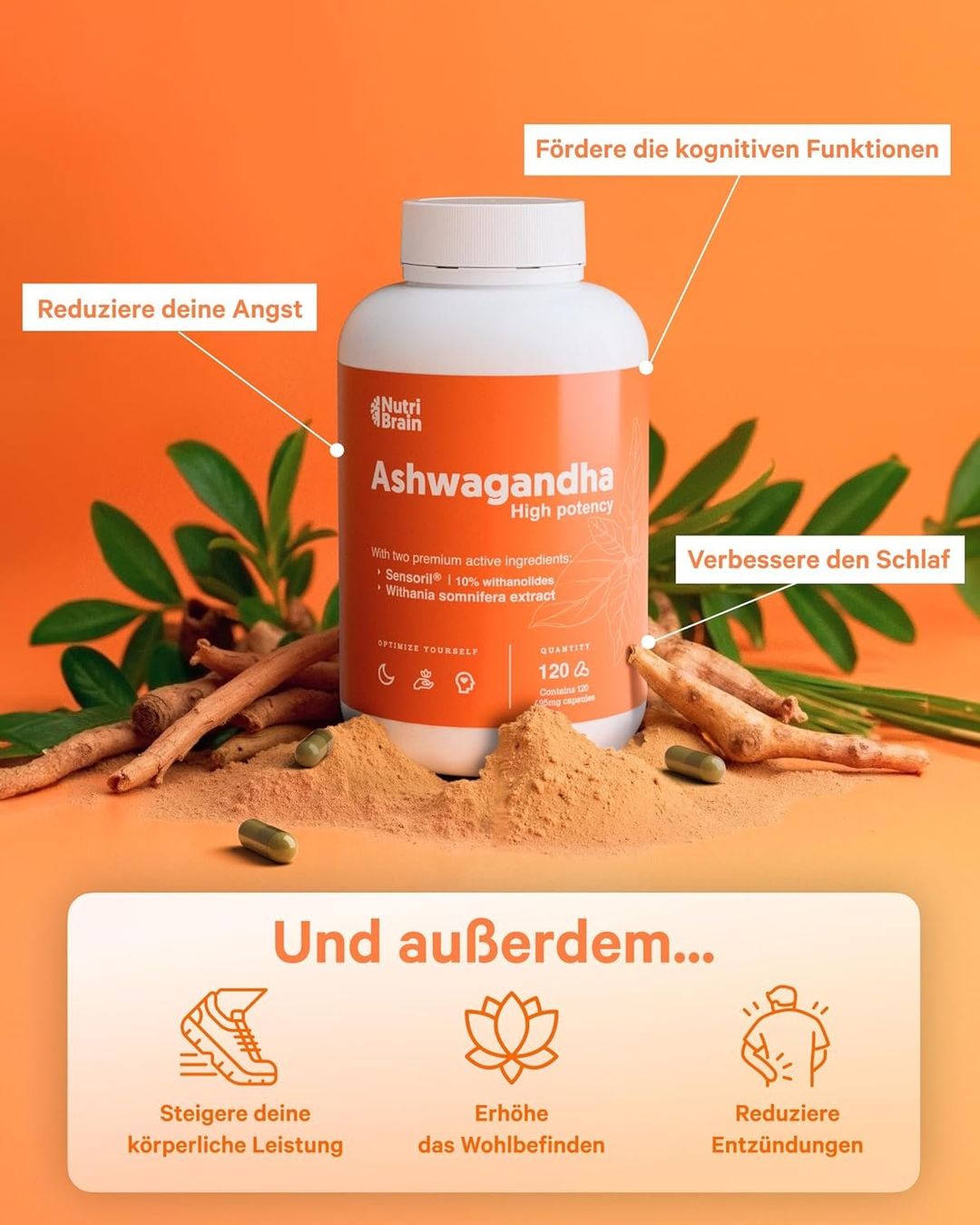 Ashwagandha Sensoril Kapseln 120 Stück Produktbild 3
