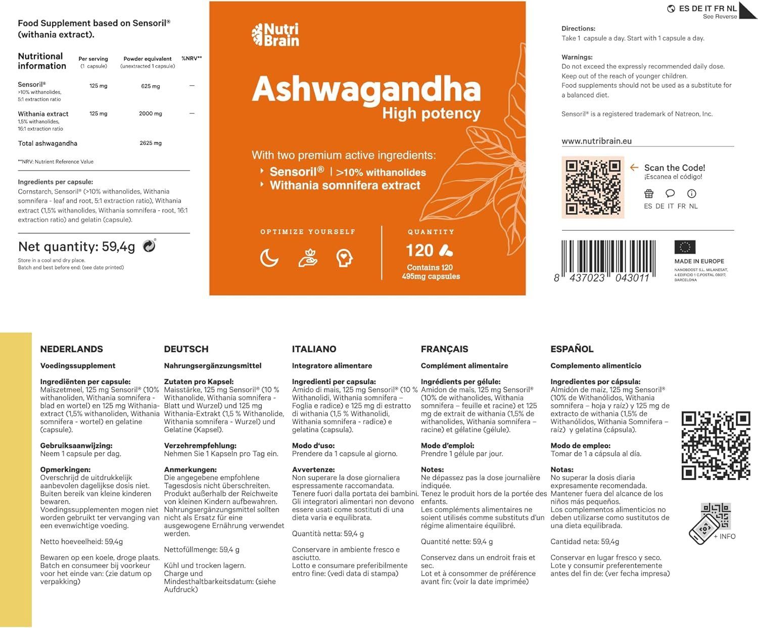 Ashwagandha Sensoril Kapseln 120 Stück Produktbild 6