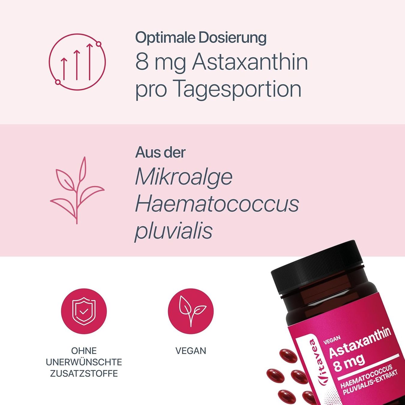 Astaxanthin 8 mg vegane Kapseln