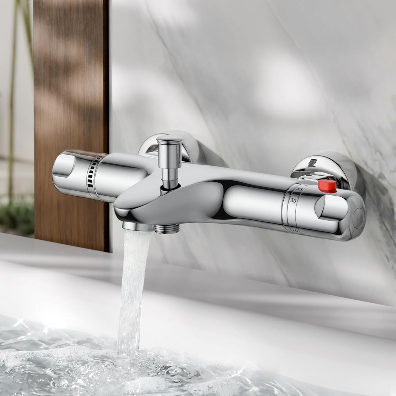 Badewannenarmatur Thermostat Chrom