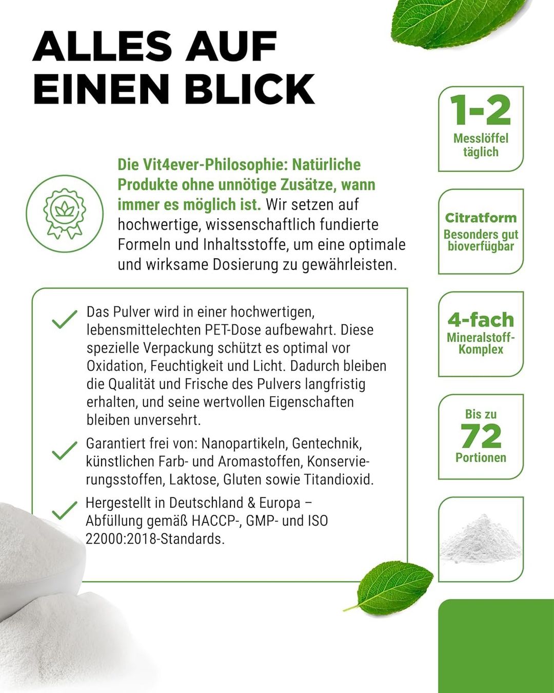 Basenpulver Magnesium Kalium Calcium Zink 360 g Produktbild 4