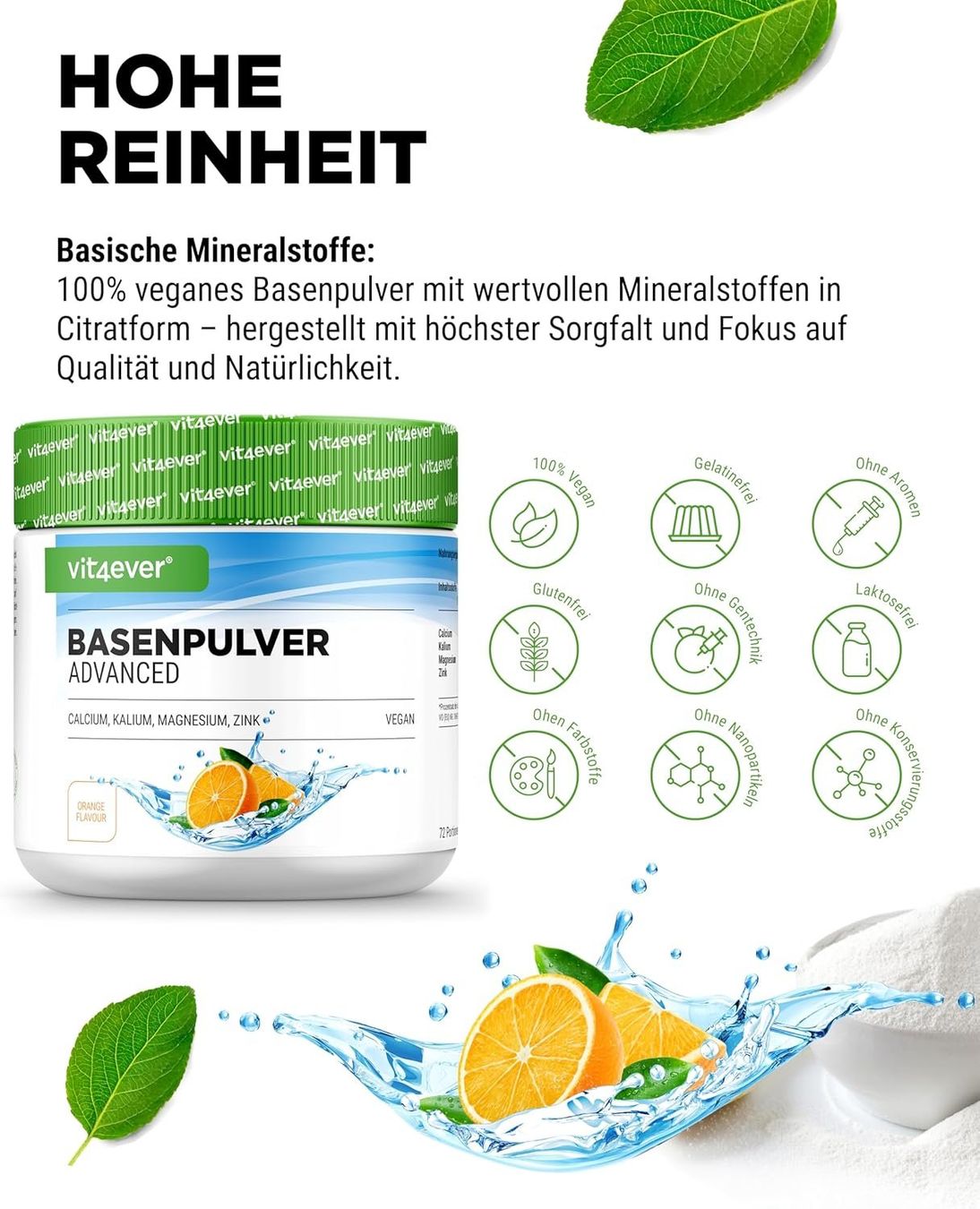Basenpulver Magnesium Kalium Calcium Zink 360 g Produktbild 3