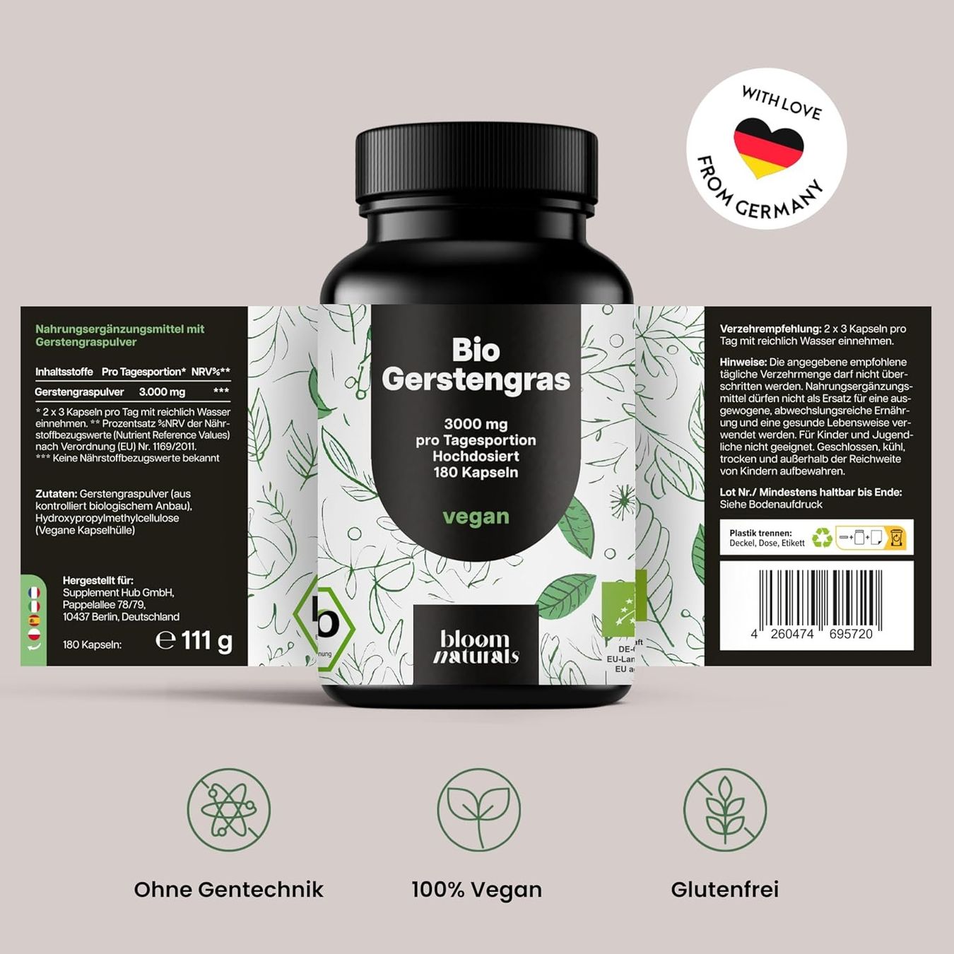 Bio Gerstengras Kapseln 180 Stück Produktbild 5
