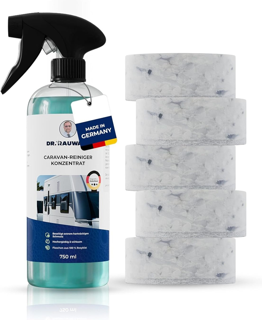 Caravanreiniger Set 750ml mit Schwämmen