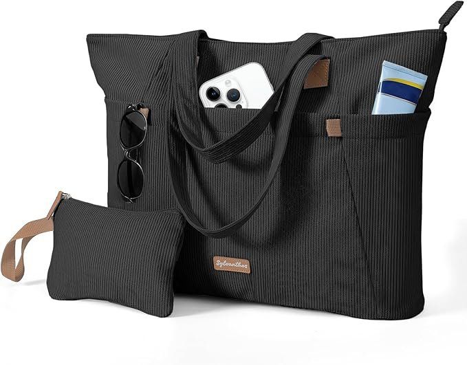 Cord Shopper Damen Laptoptasche 17 Zoll Schwarz