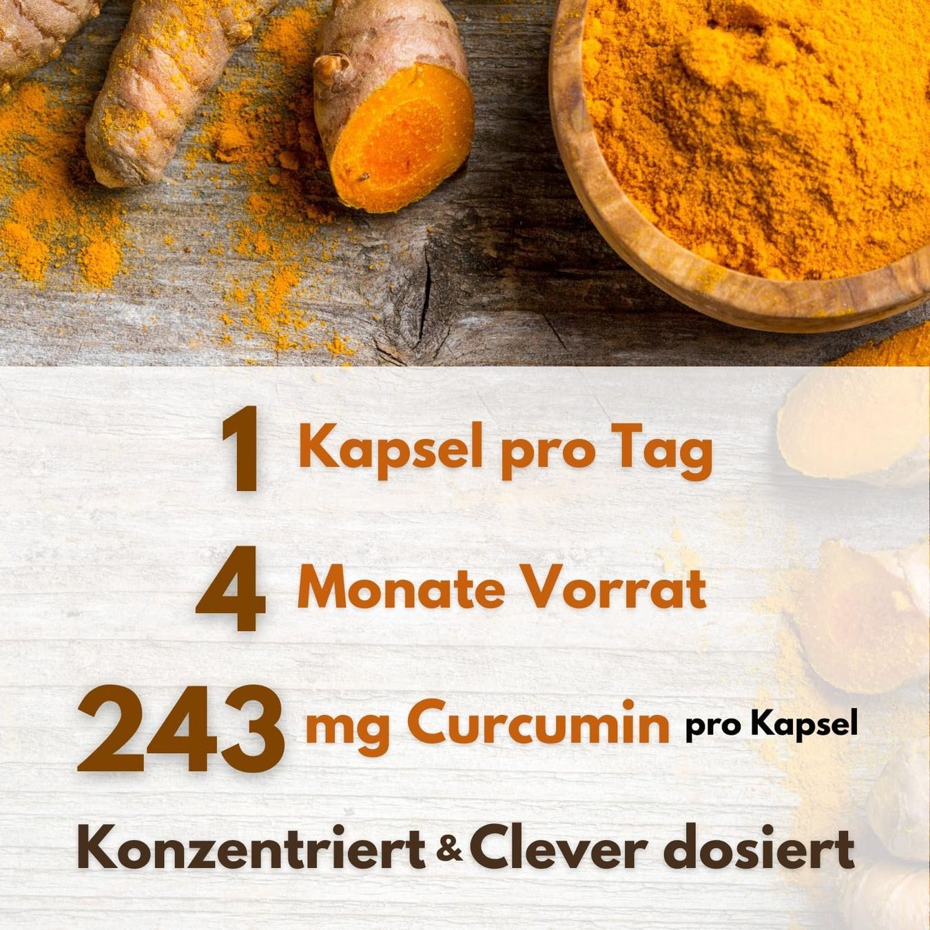Curcumin Kapseln 95 % – 120 Stk – vegan & magensaftresistent