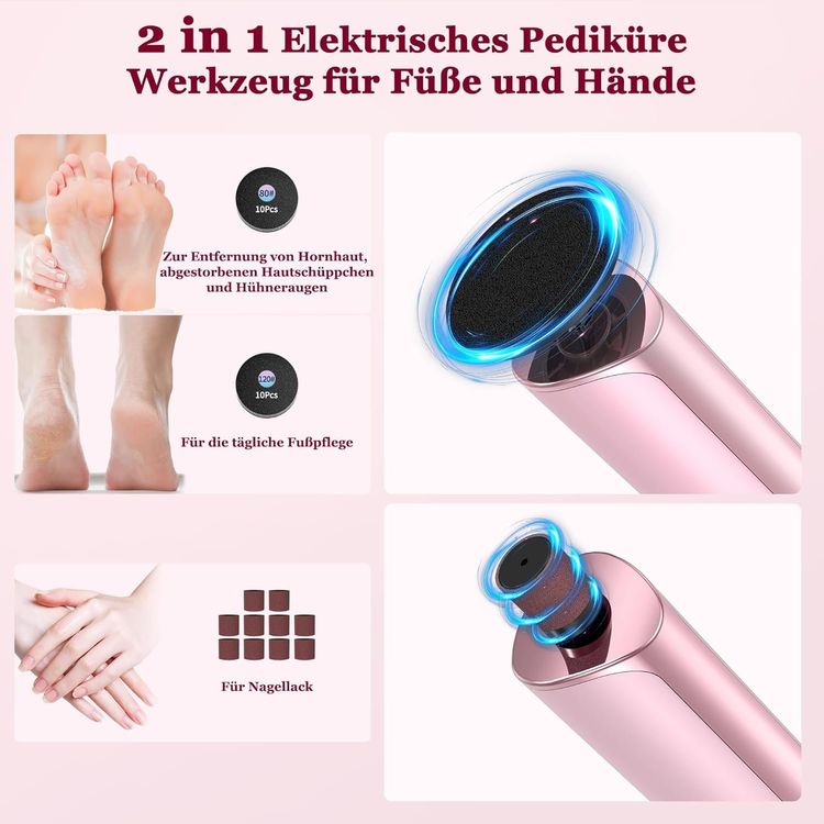 Hornhautentferner Fußpflege Set Zubehör