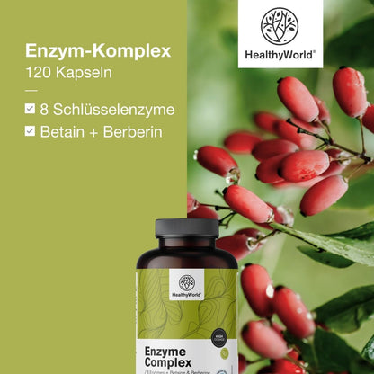 Enzym Komplex 120 Kapseln – 8 Enzyme mit Berberin