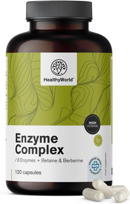 Enzym Komplex 120 Kapseln – 8 Enzyme mit Berberin