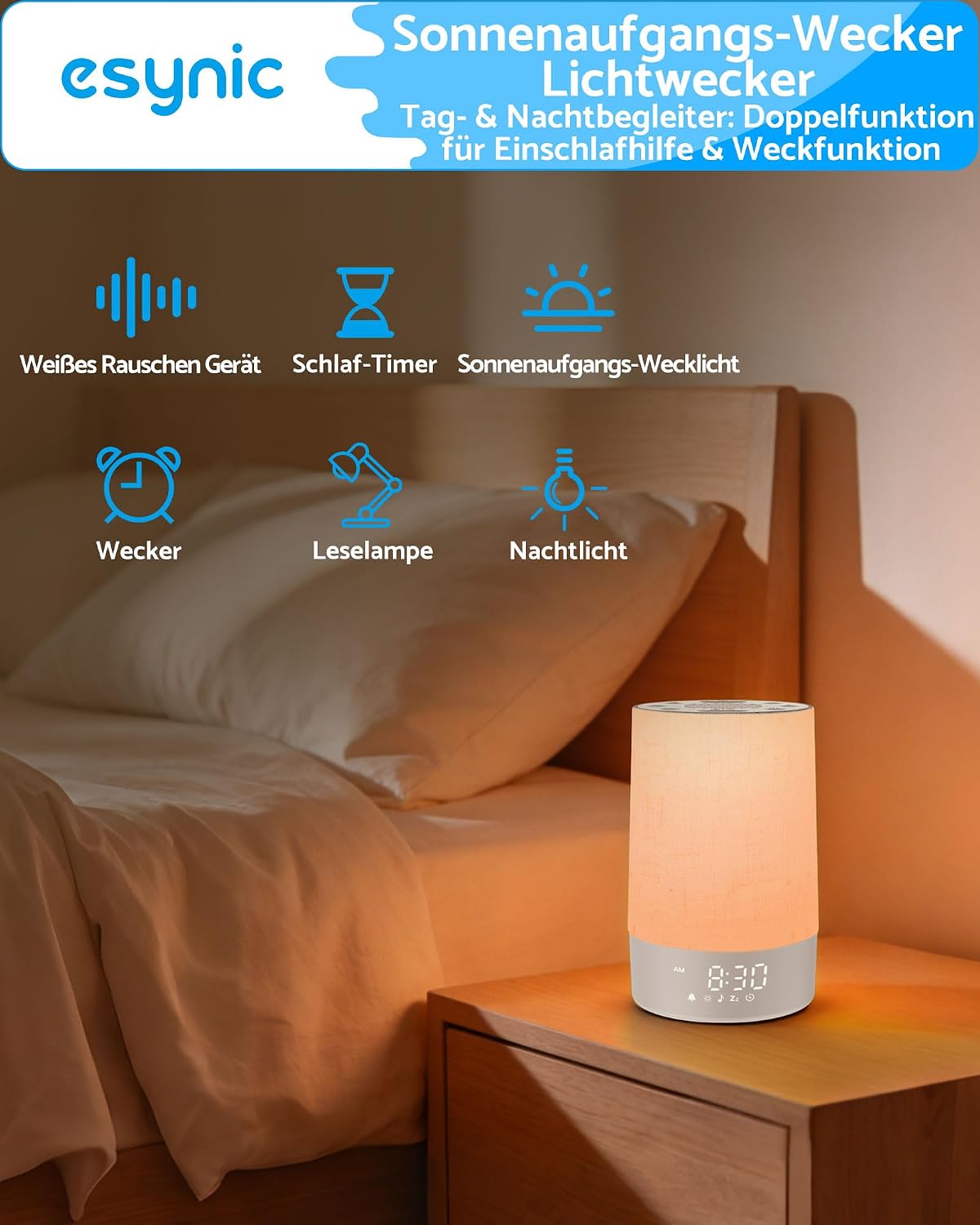 eSynic Sunrise Wecker Sonnenaufgang Simulation