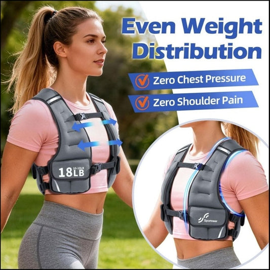 Gewichtsweste beim Training mit gleichmäßiger Gewichtsverteilung
