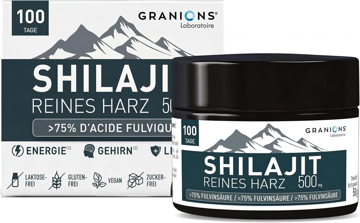 GRANIONS Himalaya Shilajit Resin 75 % Fulvinsäure