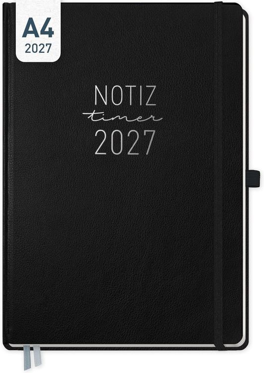 Häfft Wochenplaner 2027 A4 Notizbuch Schwarz