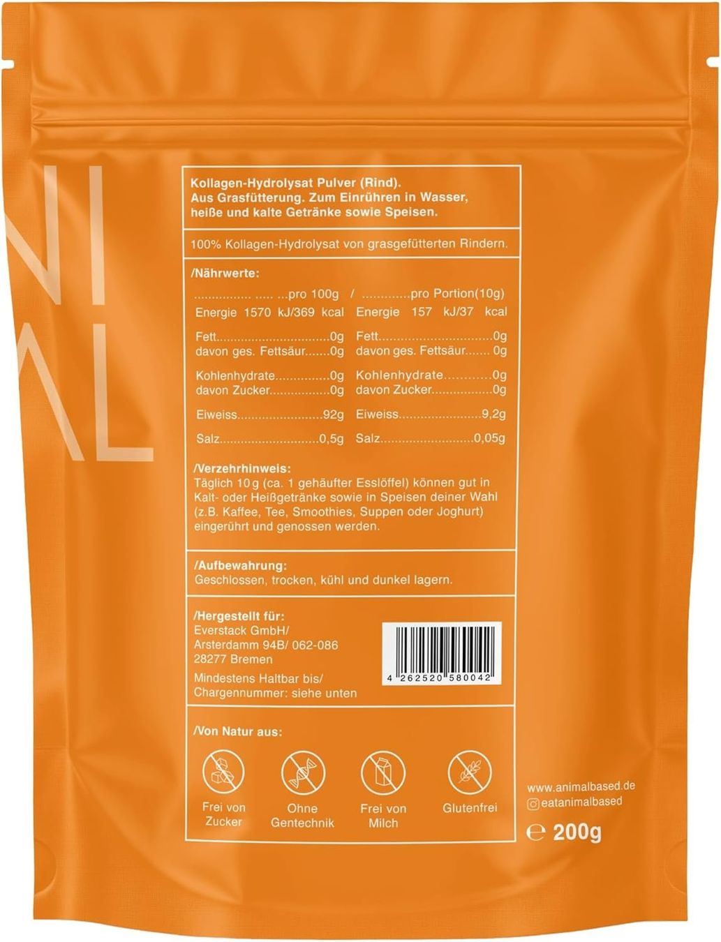 Halal Kollagen Pulver 200g Typ 1 und 3