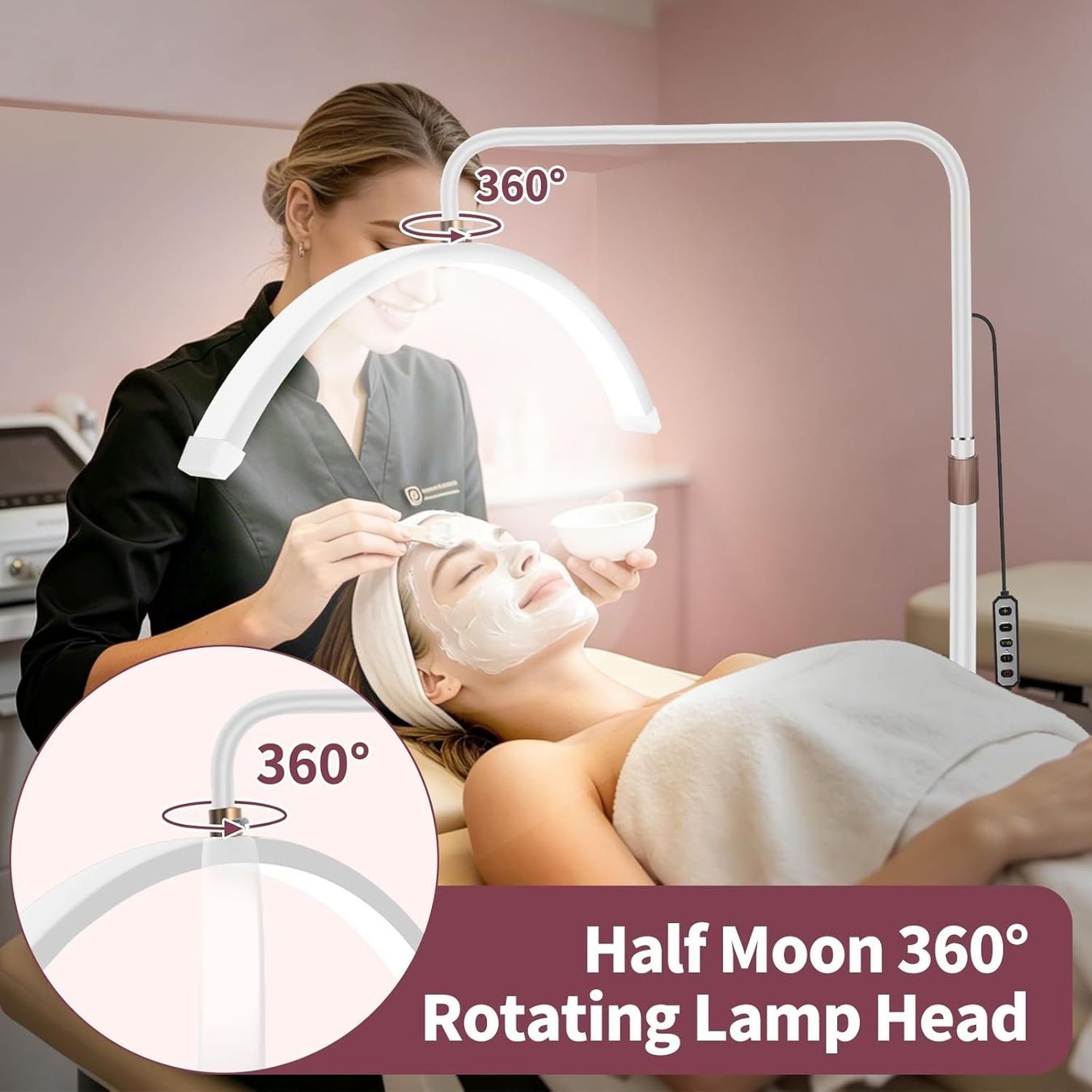 Halbmond LED Lampe Beauty mit Handyhalter