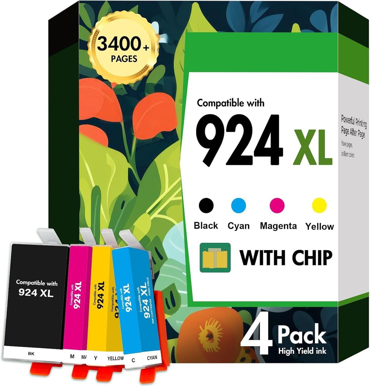 924XL Patronenset 4 Farben mit Chip