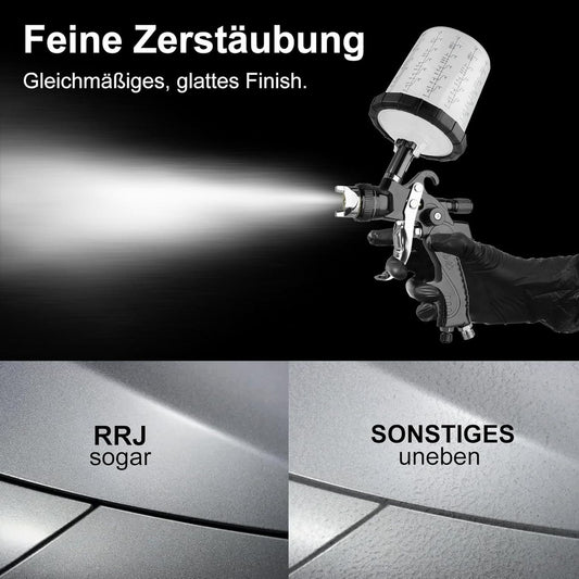 HVLP Lackierpistole Set mit 3 Düsen schwarz