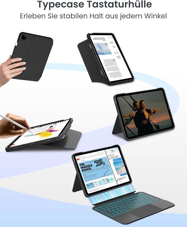 iPad Tastatur Hülle beleuchtet