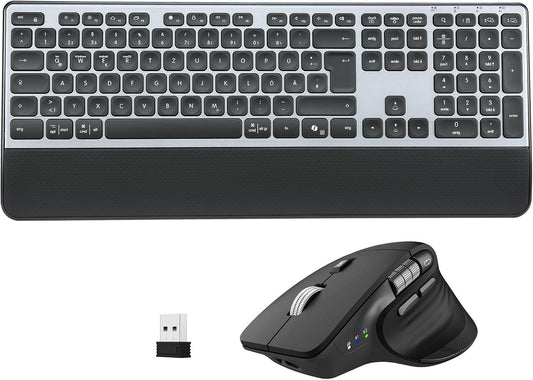 Kabellose Bluetooth Tastatur Maus Set beleuchtet