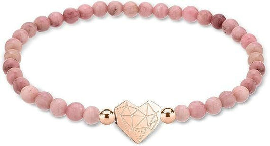 LIEBESKIND BERLIN Armband Rhodonit Herz Rosa 17 cm