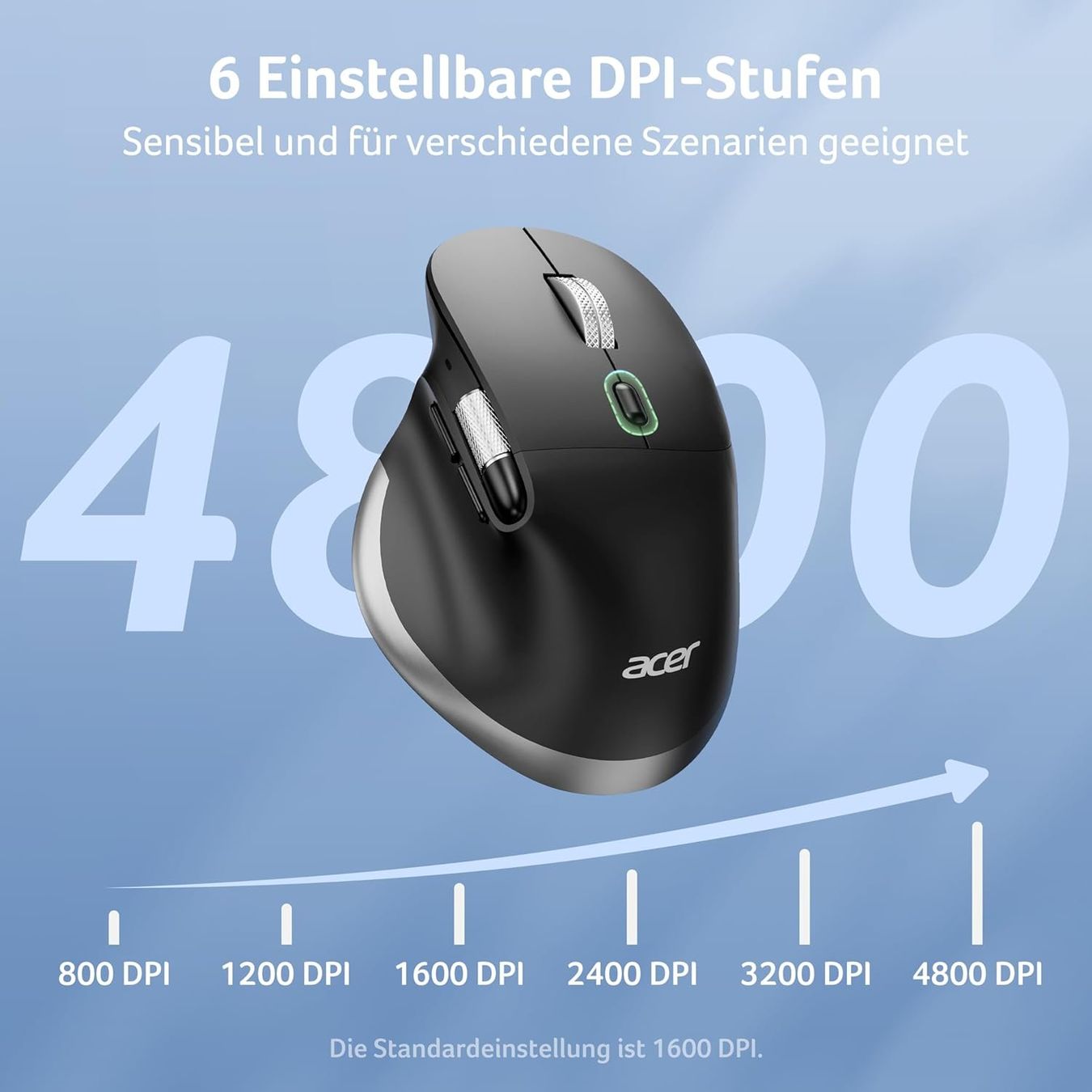 Acer Dual-Mode Maus 4800 DPI – BT & 2.4G – Ergonomisch – Produktbild 3
