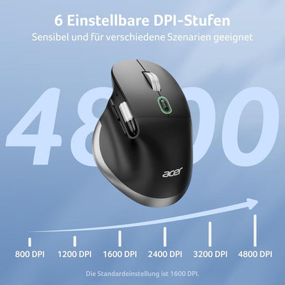 Acer Dual-Mode Maus 4800 DPI – BT & 2.4G – Ergonomisch – Produktbild 3