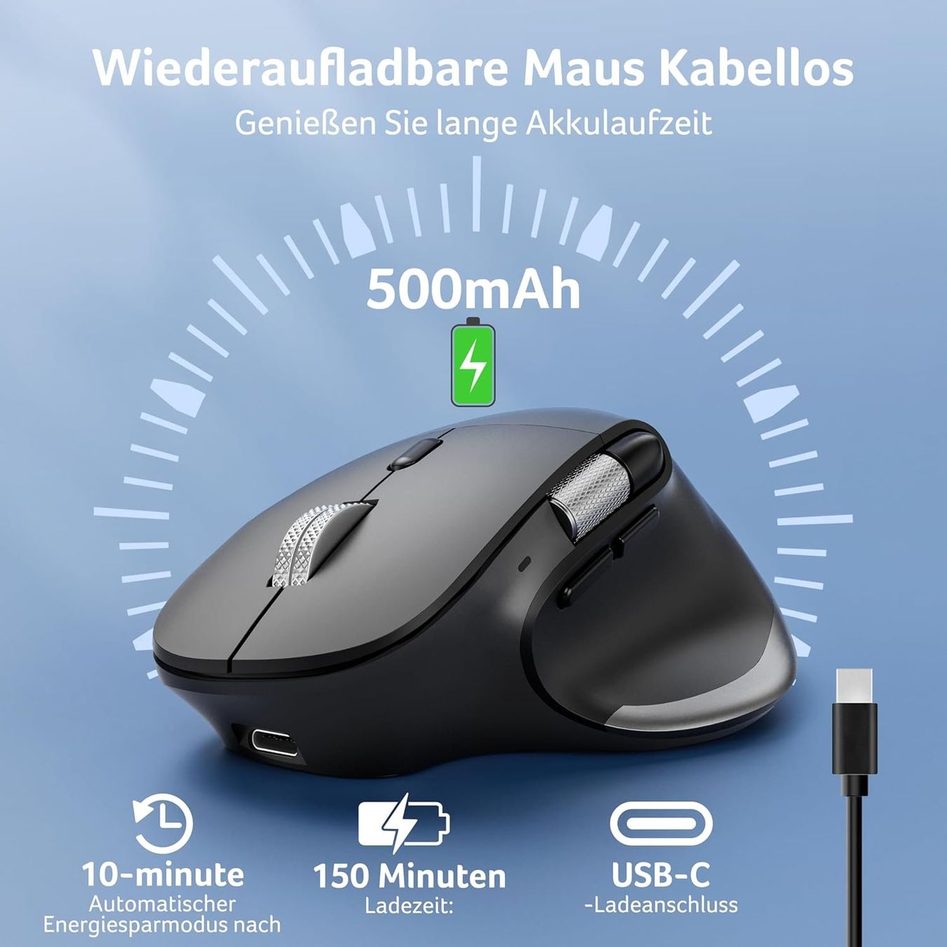 Acer Dual-Mode Maus 4800 DPI – BT & 2.4G – Ergonomisch – Produktbild 4