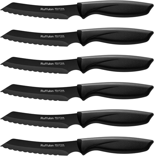 6er Steakmesser-Set aus Edelstahl mit Wellenschliff – Produktbild 1
