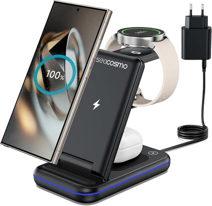3-in-1 Wireless Ladestation 15W für Samsung Galaxy & Watch – Produktbild 1