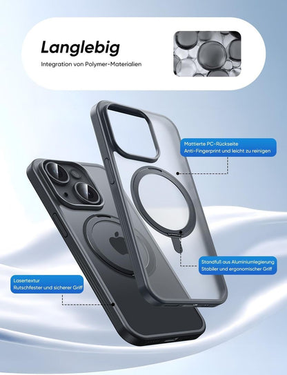 iPhone 15 Hülle mit Magnetring – 360° Ständer & Fallschutz – Produktbild 5