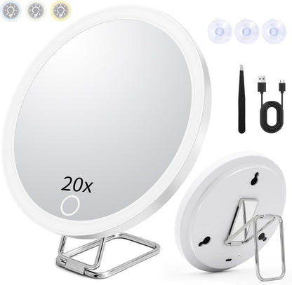 20x Schminkspiegel mit LED Licht – Reise Make-up Spiegel – Produktbild 1