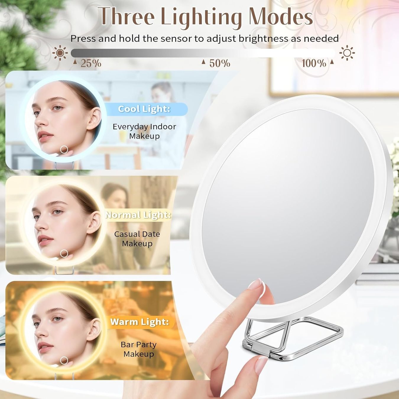 20x Schminkspiegel mit LED Licht – Reise Make-up Spiegel – Produktbild 3