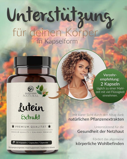 Lutein Kapseln 25 mg | Augen Vitamine | 120 Stk