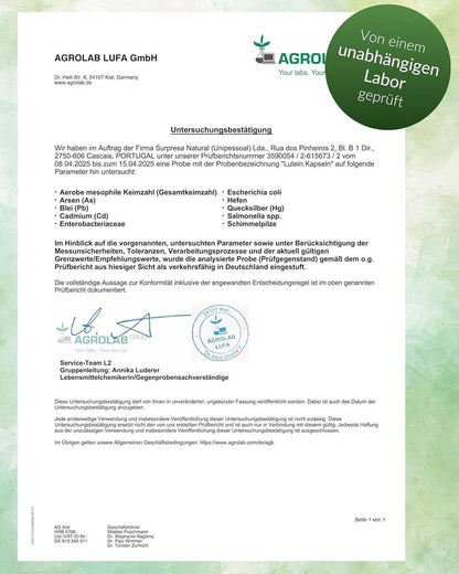Lutein Kapseln 25 mg | Augen Vitamine | 120 Stk