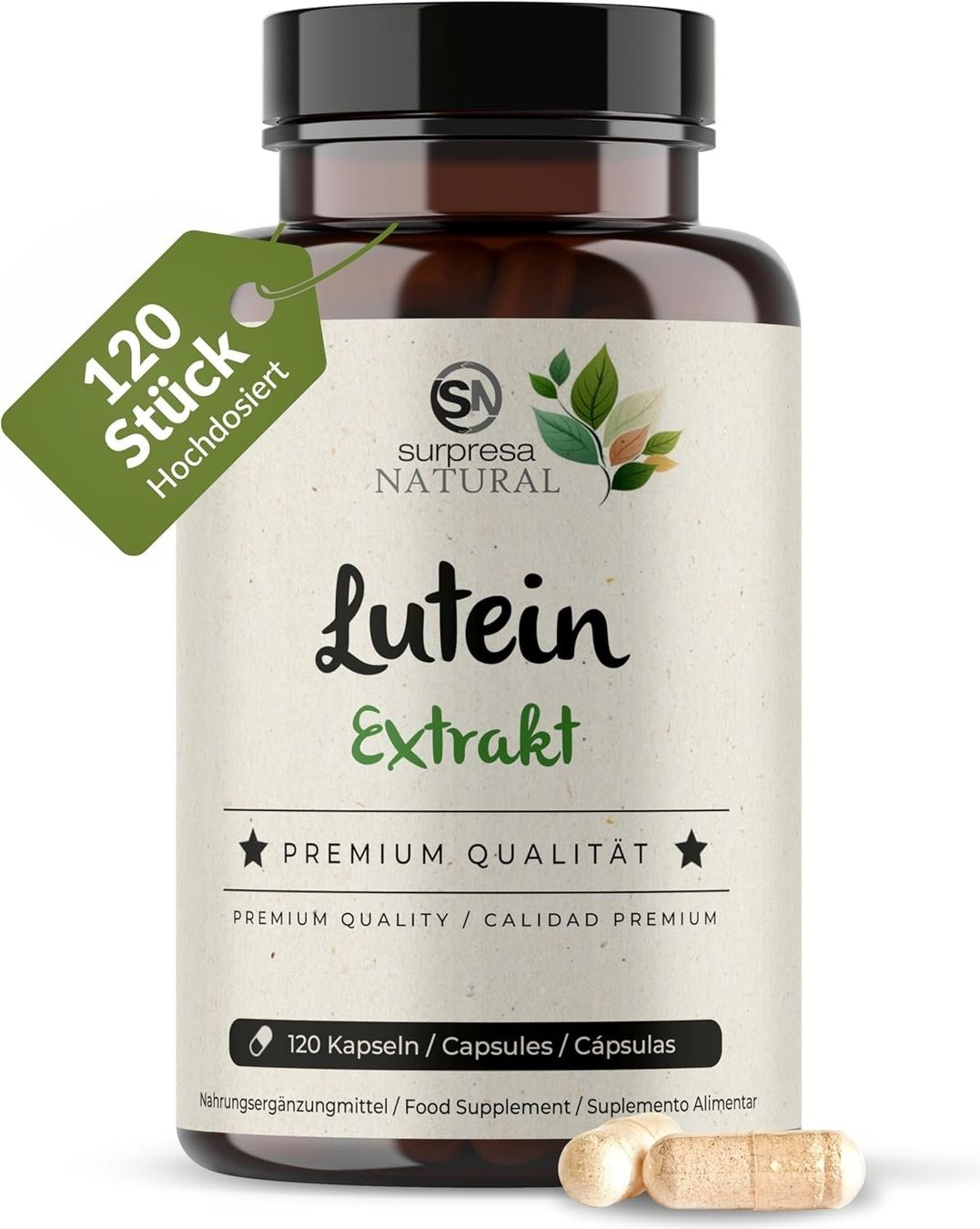 Lutein Kapseln 25 mg | Augen Vitamine | 120 Stk
