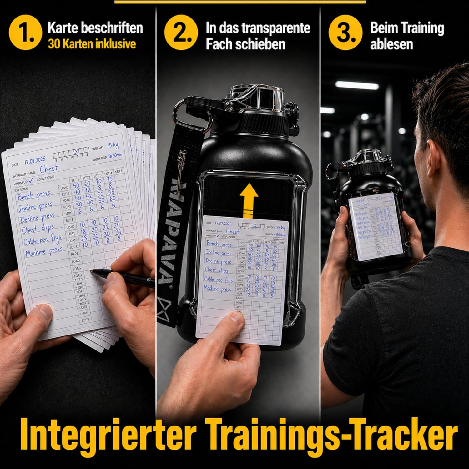 MAPAVA 30 Trainingskarten Fitness Tracker