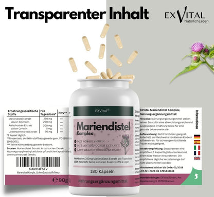 Mariendistel Komplex 250 mg – mit Artischocke & Löwenzahn