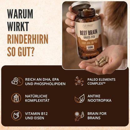 Paleo Powders Rinderhirn Kapseln gefriergetrocknet