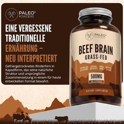 Paleo Powders Rinderhirn Kapseln gefriergetrocknet